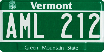 VT license plate AML212