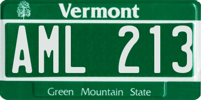 VT license plate AML213