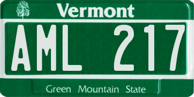 VT license plate AML217