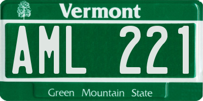 VT license plate AML221
