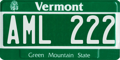 VT license plate AML222