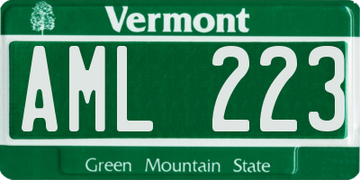 VT license plate AML223