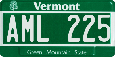 VT license plate AML225