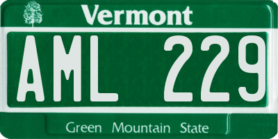 VT license plate AML229