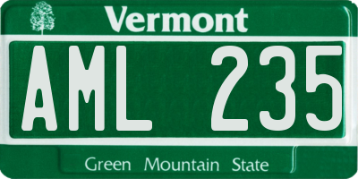 VT license plate AML235