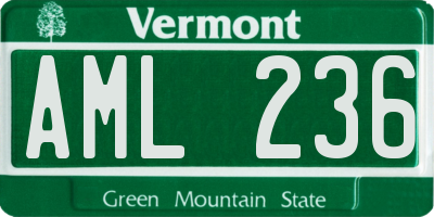 VT license plate AML236