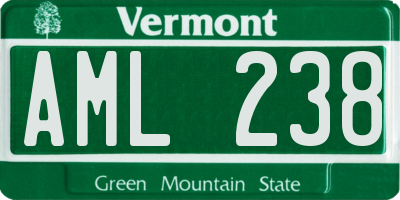 VT license plate AML238