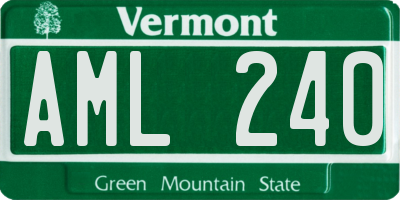 VT license plate AML240