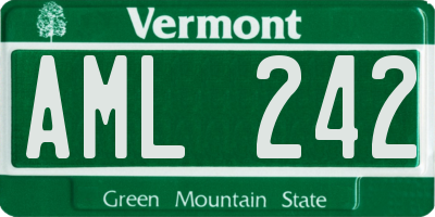 VT license plate AML242
