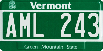 VT license plate AML243
