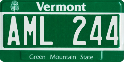 VT license plate AML244