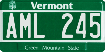 VT license plate AML245