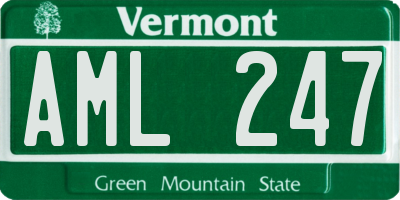 VT license plate AML247