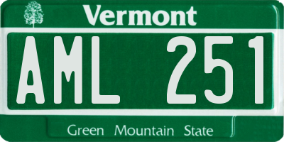 VT license plate AML251