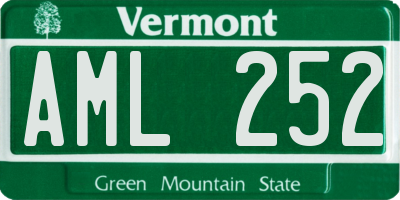 VT license plate AML252