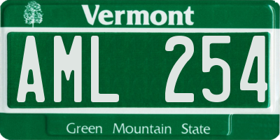 VT license plate AML254