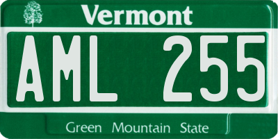 VT license plate AML255