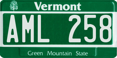 VT license plate AML258