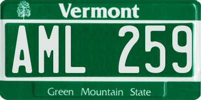 VT license plate AML259