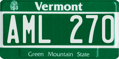 VT license plate AML270
