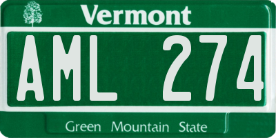 VT license plate AML274