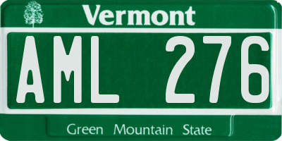 VT license plate AML276