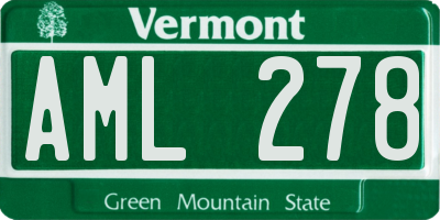 VT license plate AML278