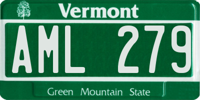 VT license plate AML279