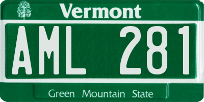 VT license plate AML281