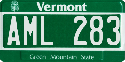 VT license plate AML283