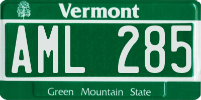VT license plate AML285