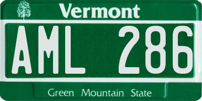 VT license plate AML286