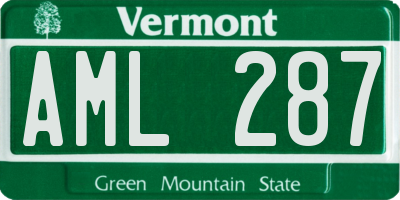 VT license plate AML287