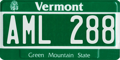 VT license plate AML288