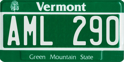 VT license plate AML290