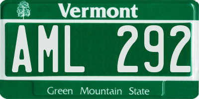 VT license plate AML292