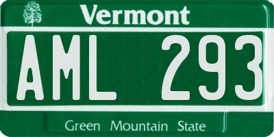 VT license plate AML293