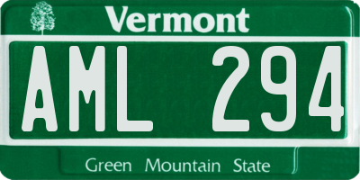 VT license plate AML294
