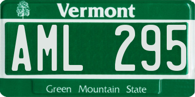 VT license plate AML295