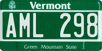 VT license plate AML298