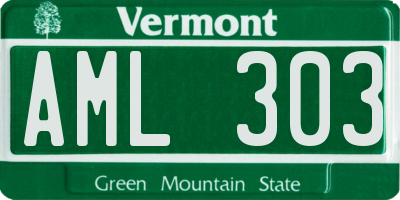 VT license plate AML303