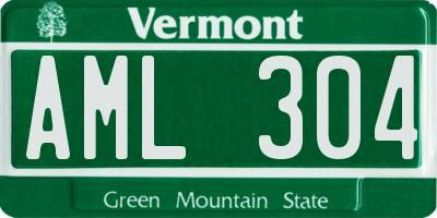 VT license plate AML304