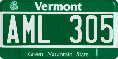 VT license plate AML305