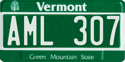 VT license plate AML307