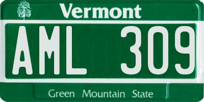 VT license plate AML309