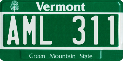VT license plate AML311