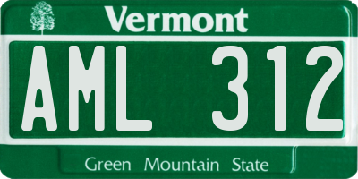 VT license plate AML312