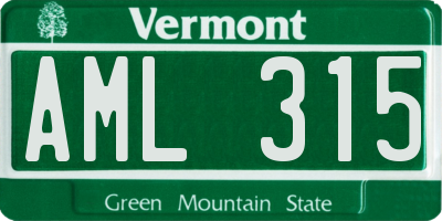 VT license plate AML315