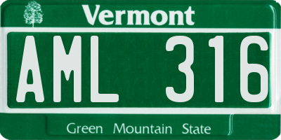 VT license plate AML316