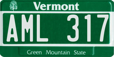 VT license plate AML317